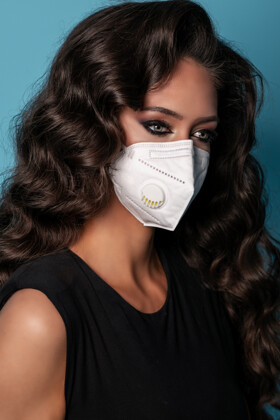 Shining Time FFP2 szelepes, fülpántos arcmaszk - Fehér - 20 db - FFP2