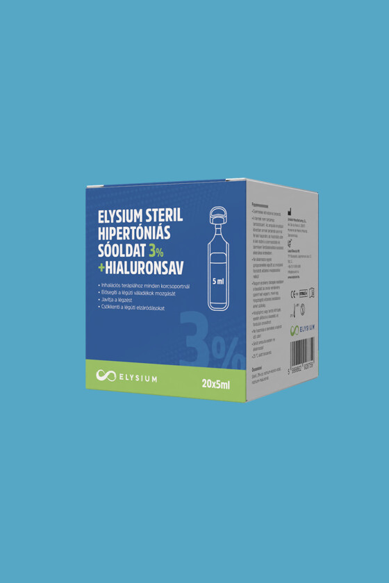 Elysium steril nátrium-klorid oldat - Nátrium-klorid oldat - Hipertóniás sóoldat - 3% + hialuronsav - 20 x 5 ml