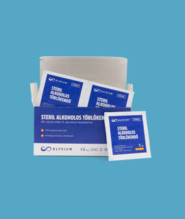 Elysium steril alkoholos törlőkendő - 100 db - 70%-os izopropil-alkohollal - 1 doboz