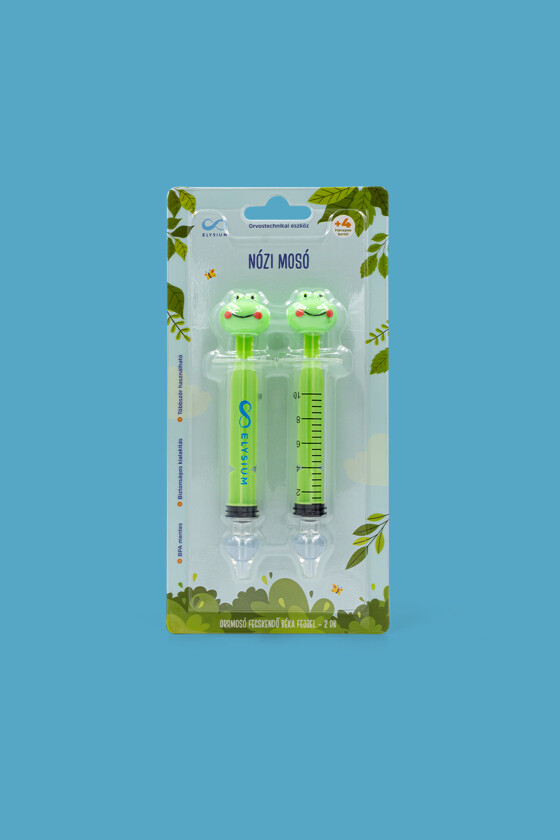 Elysium Nózi Mosó orrmosó fecskendő béka fejjel - 2 db - 1 készlet
