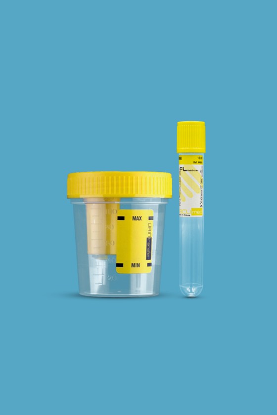 Elysium vákuumos vizeletgyűjtő készlet - Vákuumos vizeletgyűjtő készlet - Vizeletgyűjtő pohár vizeletminta-vevő csővel