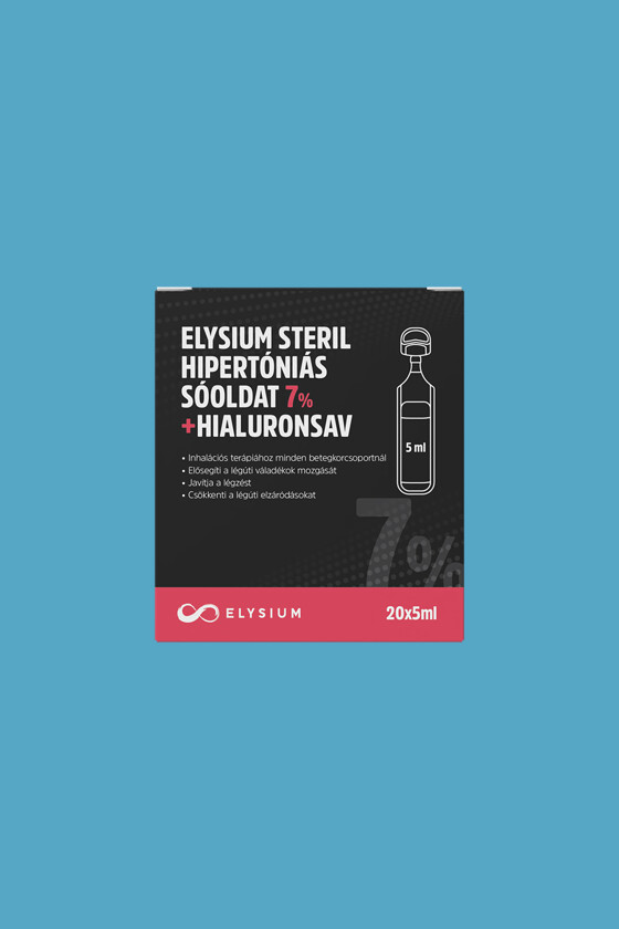 Elysium steril nátrium-klorid oldat - Nátrium-klorid oldat - Hipertóniás sóoldat - 7% + hialuronsav - 20 x 5 ml