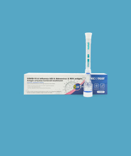 ECOTEST SARS-CoV-2  készlet - SARS-CoV-2 teszt - 1 db - 5 az 1-ben Covid 19 + Influenza A + Influenza B + RSV + ADV Orrlyukas