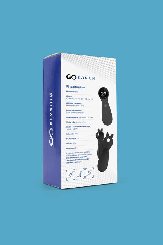 Elysium lázmérő - Lázmérő többféle típussal - TP600 érintésmentes infravörös digitális lázmérő fekete szilikon tokkal