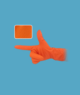 Maxter - Guarder nitril púdermentes vizsgálókesztyű - Nitril kesztyű - Narancs - L