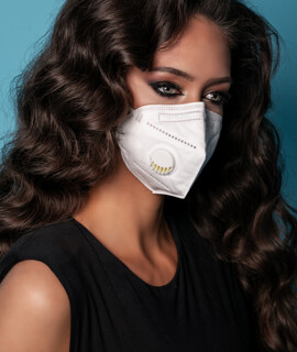 Shining Time FFP2 szelepes, fülpántos arcmaszk - Fehér - 20 db - FFP2