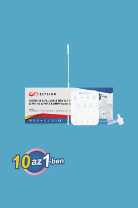 Elysium 10 az 1-ben COVID-19 & FLU A/B & RSV & ADV & MP & CP & PIV 1/3 & PIV 2 & hMPV kombinált gyorsteszt - 1 db tesztkészlet (orrlyuk) - Lejárati idő: 2027-09-23 - 1 db