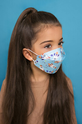 DOC NFW FFP2 CE 0598 ergonomikus rakétás gyerekmaszk - Szelep nélküli - 10 db - Rakéta