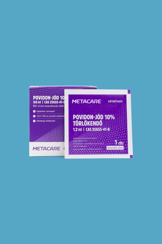 METACARE povidon-jód 10% bőrtisztító oldat - Bőrtisztító - Törlőkendő - 50 x 1