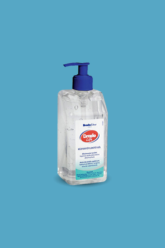 Bradolife kézfertőtlenítő gél 500 ml, pumpás, illatmentes - 500 ML