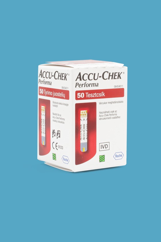 Accu-Chek vércukorszintmérő tesztcsík - Vércukorszintmérő tesztcsík lejárati idővel - Accu-Chek Performa tesztcsík - 50 db - 2024-12-31