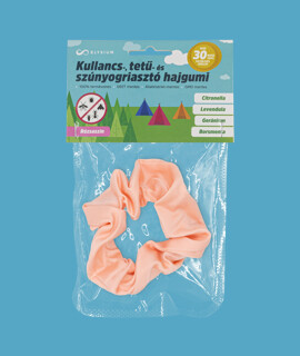 Elysium kullancs-, tetű- és szúnyogriasztó szatén hajgumi - Rózsaszín - 1 db
