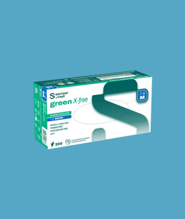 Sempermed green púdermentes nitril vizsgálókesztyű - Zöld - M - 200 db - 1 doboz