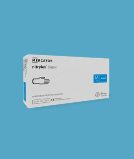 Mercator nitrylex® classic white fehér orvosi púdermentes nitril kesztyű - S - Fehér