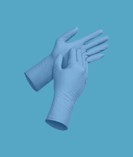 Sempermed safe+ púdermentes nitril vizsgálókesztyű - Nitril kesztyű - 100/90 db - Kék - S