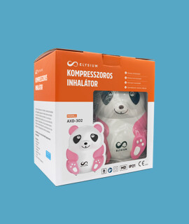 Elysium inhalátor - Inhalátor - Kompresszoros pink panda formájú inhalátor - AXD-302