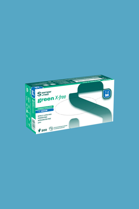 Sempermed green púdermentes nitril vizsgálókesztyű - Zöld - XL - 180 db - 1 doboz